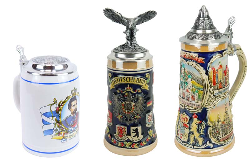 Bierkrge mit Zinndeckel